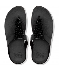 FITFLOP FINO SEQUIN TOE-THONGS SAND. BC4 BLACK.