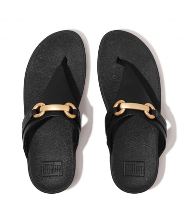 FITFLOP SANDALIA HY7-001 LEATHER TOE-POST BLACK.