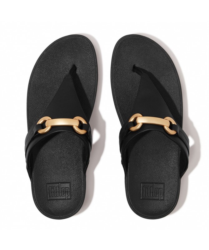 FITFLOP SANDALIA HY7-001 LEATHER TOE-POST BLACK.