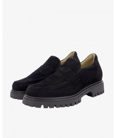 PIESANTO MOCASIN 245629 SUEDE NEGRO.