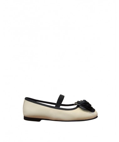 LINDSEY EMILY ECRU NOIR BAILARINA PIEL.