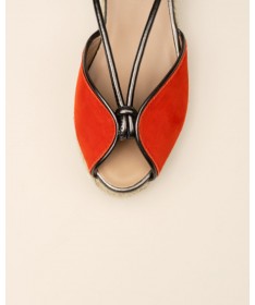 GAIMO SANDALIA MODELO CALIMA ANTE ROJO.