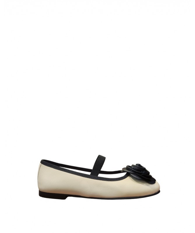 LINDSEY EMILY ECRU NOIR BAILARINA PIEL.