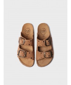 TONI PONS GRETEL ZUECO PIEL CAMEL.