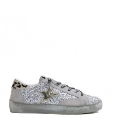 CETTI  ZAPATILLA C1342 GLITTER PLATA.
