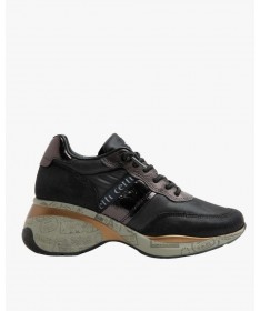 CETTI  ZAPATILLA MUJER C1149 ANTE MESH NEGRO.