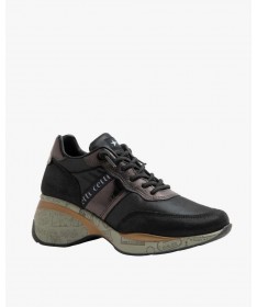 CETTI  ZAPATILLA MUJER C1149 ANTE MESH NEGRO.