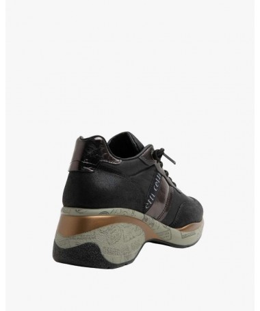 CETTI  ZAPATILLA MUJER C1149 ANTE MESH NEGRO.